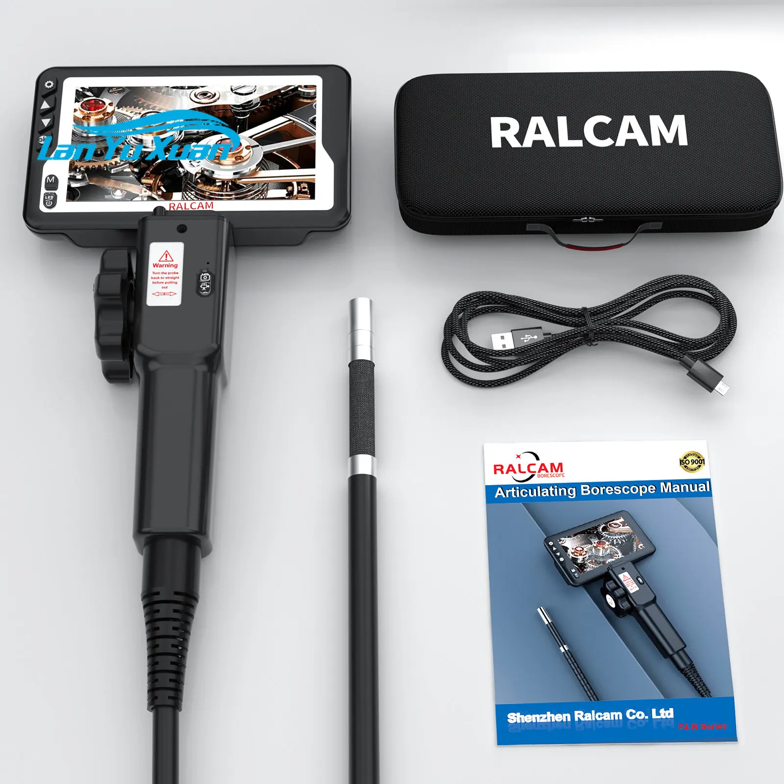 Ralcam Borescope 5.5M 1M Tube 1080P 2 Way Articulating Flexible Industrial Endoscope