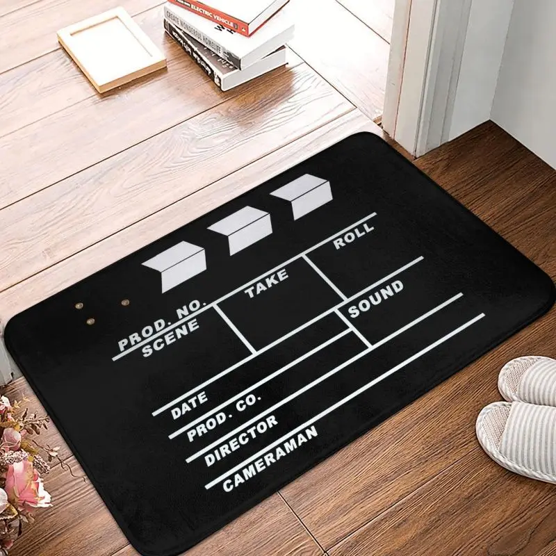 Custom Cinema Movie Clapper Board Floor Door Kitchen Bathroom Mat Anti-Slip Film Clapboard Welcome Doormat Entrance Carpet Rug