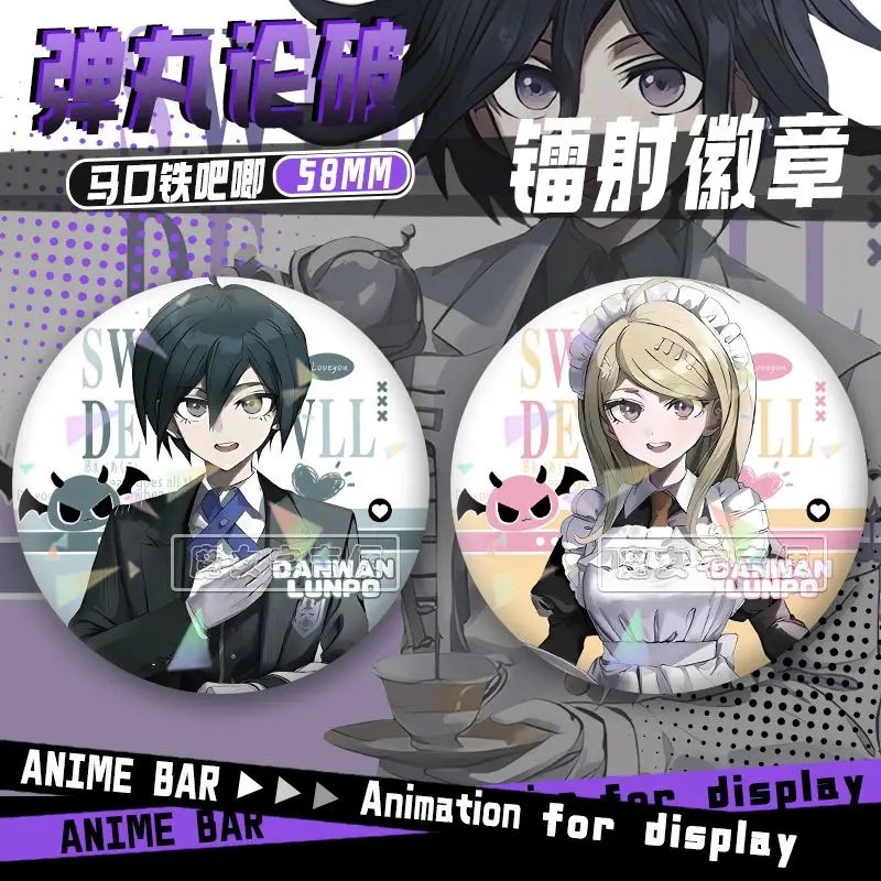 Danganronpa خادمة هيناتا هيناتا ناناكو هيناتا هاجيمي أوما كوكيشي الملابس تذكارية زر لينة قبعة الزخرفية شارة جمع