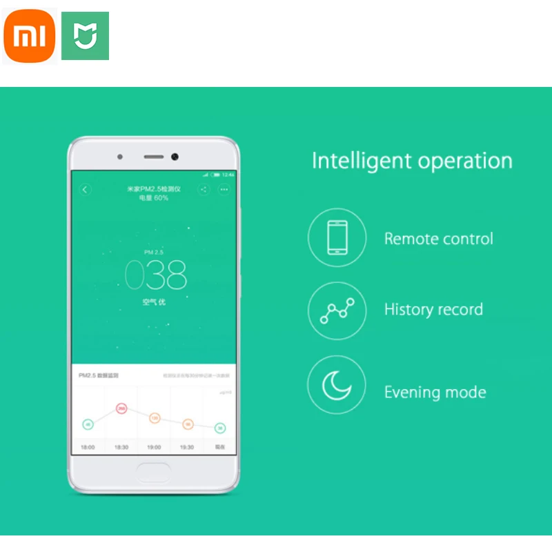Imagem -03 - Original Xiaomi Mijia Pm2.5 Detector de ar Jcy01zm Inteligente Qualidade do ar Monitor com Tela Oled Wifi App Controle do Sensor de ar Tester