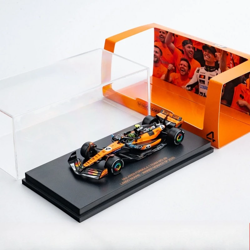 Diecast MINICHAMPS 1:64 Scale McLaren MCL39 Norris Monaco Victory Alloy Car Model