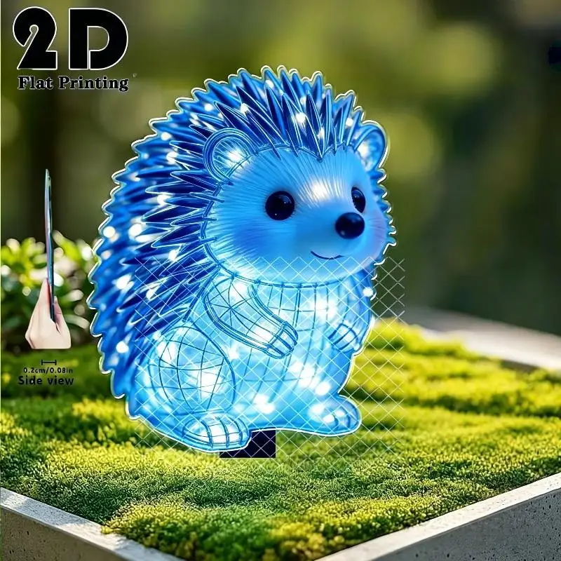 2/3Pcs 2D Hedgehog Solar Powered Stake Light Waterproof For Lawn Patio Yard Outdoor Garden Decoration Supply For Daily Use