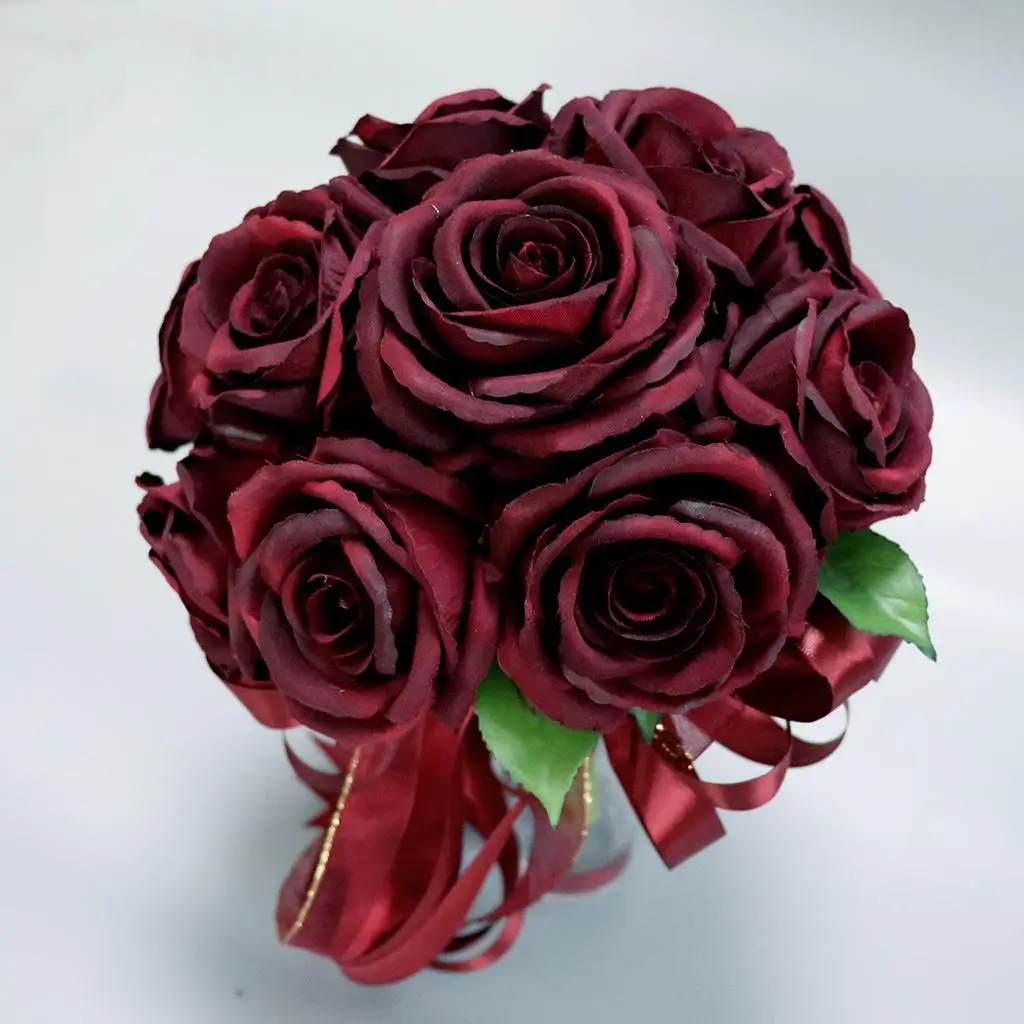 

Романтический шелковый свадебный букет роз для невесты/подружки невесты, ручные цветы