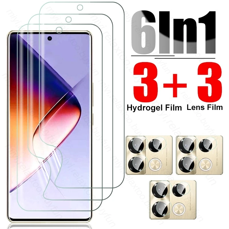 6To1 Hydrogel Film Screen Protector For Infinix Note 40 Pro 4G 5G Camera Glass In Finix Note40 Not 40 Pro+ Pro Plus Note40pro 5G