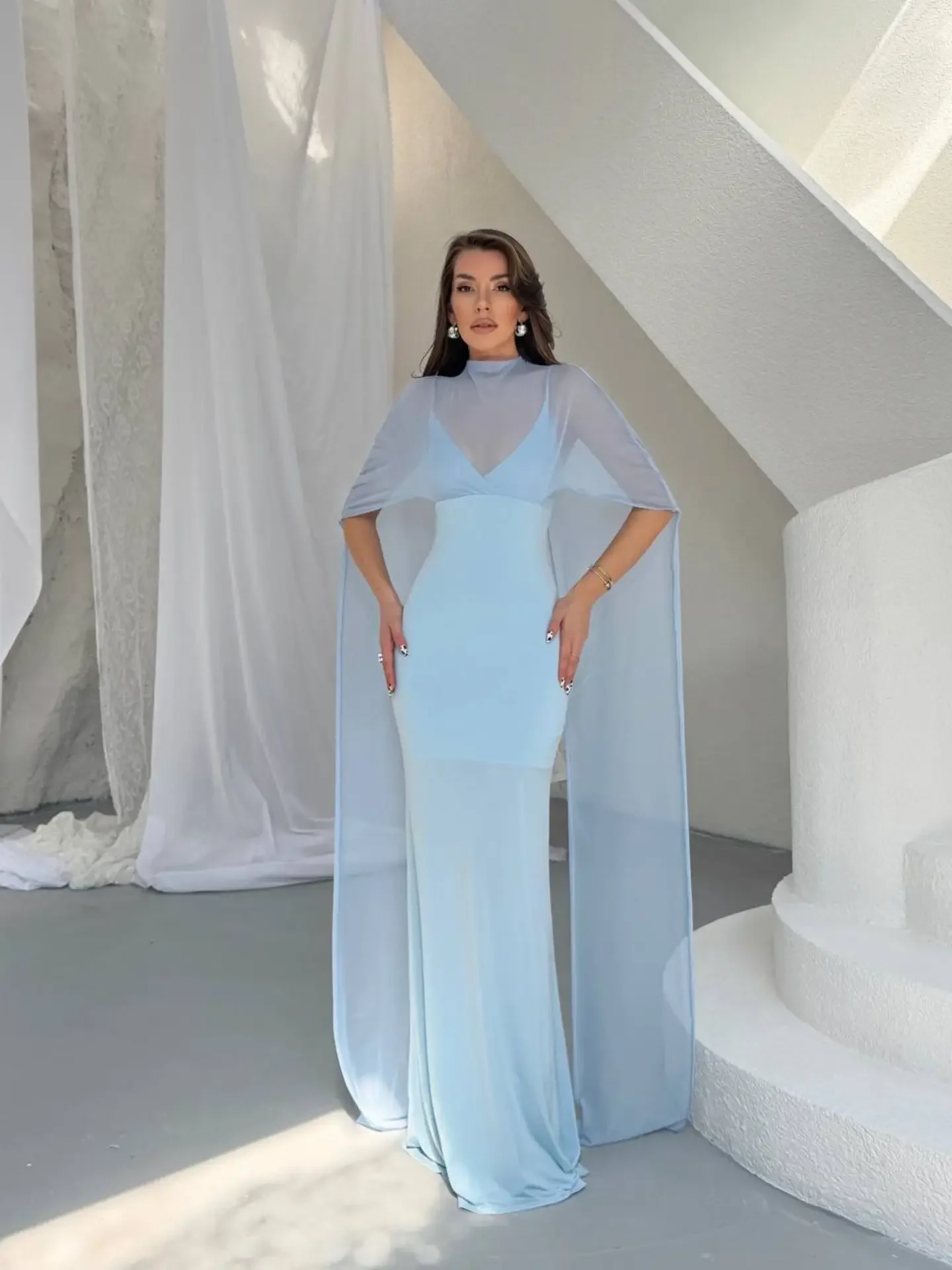 Women's Solid Color Chiffon Sheer Cover-Ups Casual Loose Summer Beach Sun Protection Sheer Top Ladies Daily Wear Wedding Party