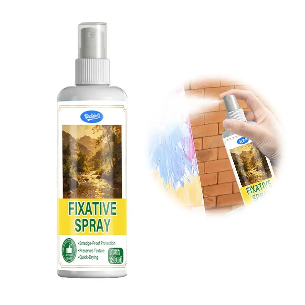 120ml Art Fixative Spray Fast‑Drying Smudge‑Proof UV Protection Fixative Spray For Artwork Protective Sealant