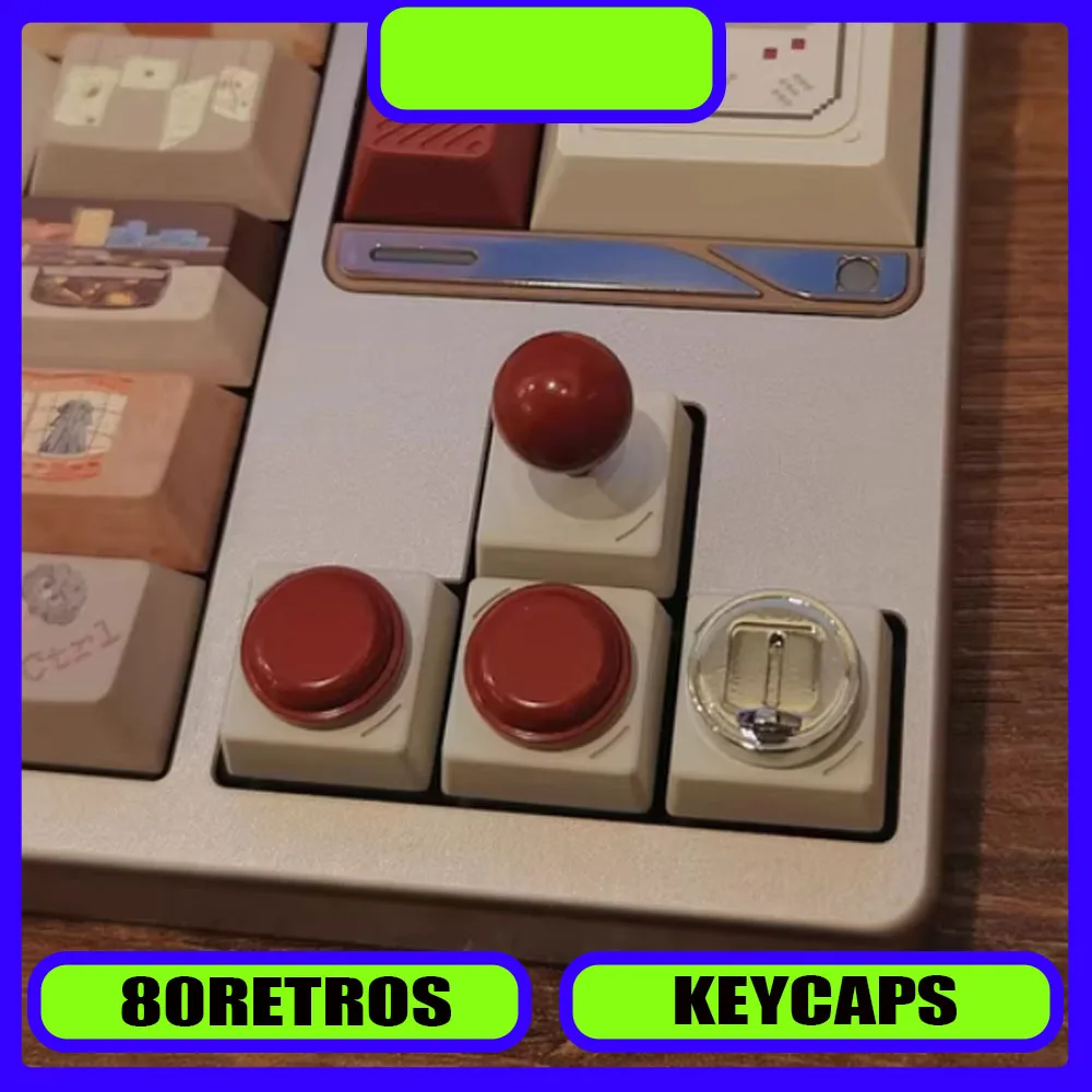 

80Retros Arcade Rocker Small Red Ball Aluminum Alloy Custom Keycap Christmas Speaker Incisor Keycap Keyboard Accessories Unique