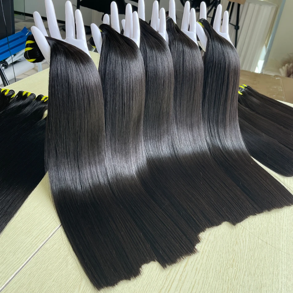 Bone Straight 100% Raw Human Hair Bundles Vietnamese Double Drawn Unprocessed Hair Weave Extensions Tissage For Women image 6