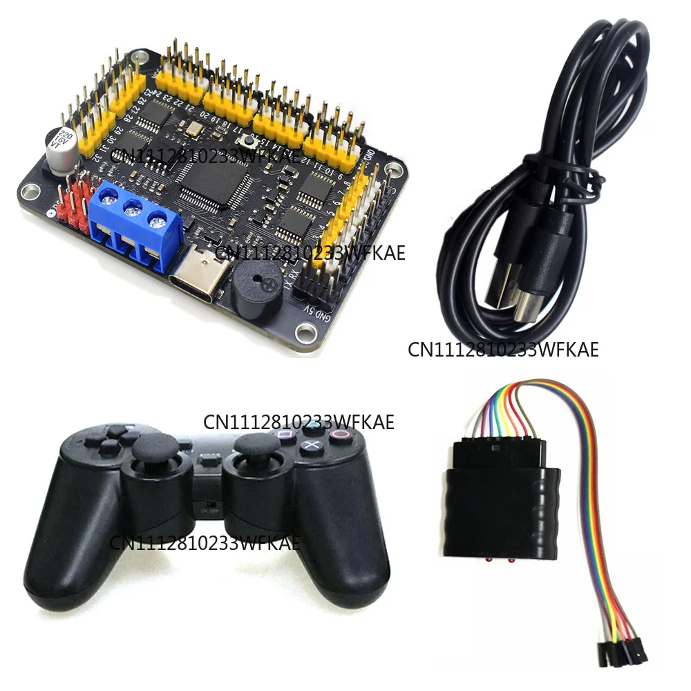 32-Channel servo control board, robot servo controller with PC and PS2 remote control kit, multi-depth space robot arm