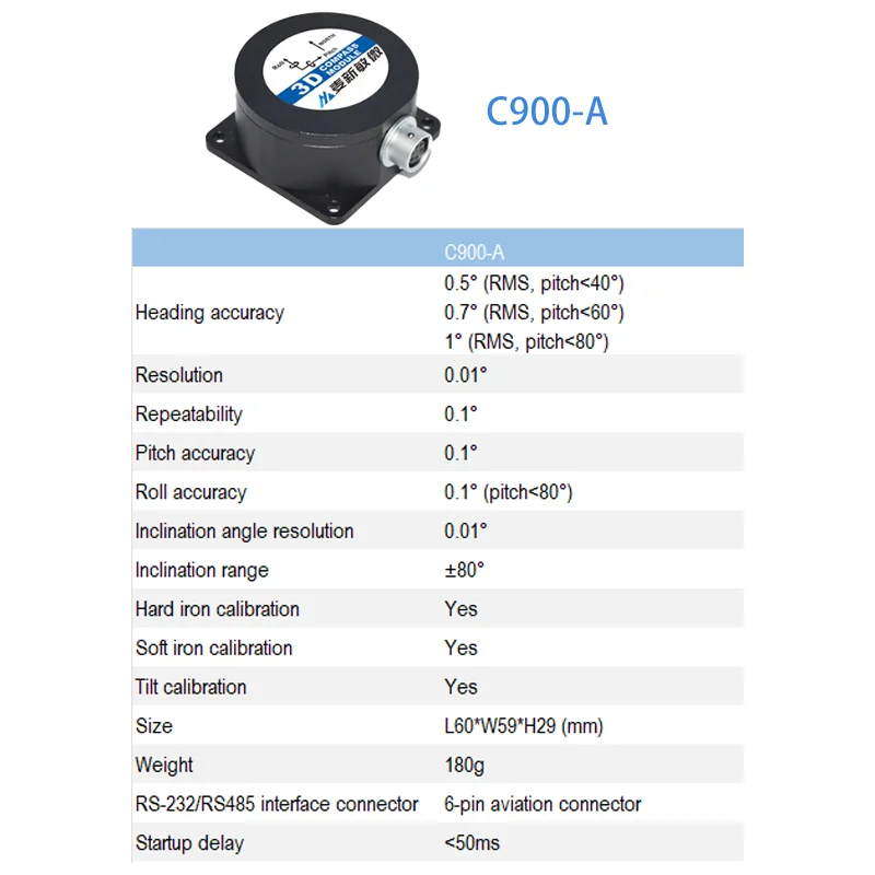 Low Cost High Precision 3D Electronic Compass Sensor