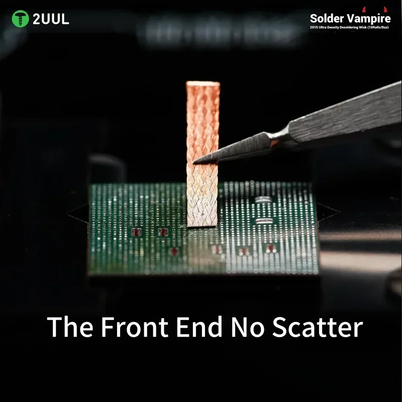 2UUL DW15 10 개/상자 구리 브레이드 디 솔더링 윅 ​​BGA PCB 마더 보드 납땜 수리를위한 초고속 잔류 납땜 없음