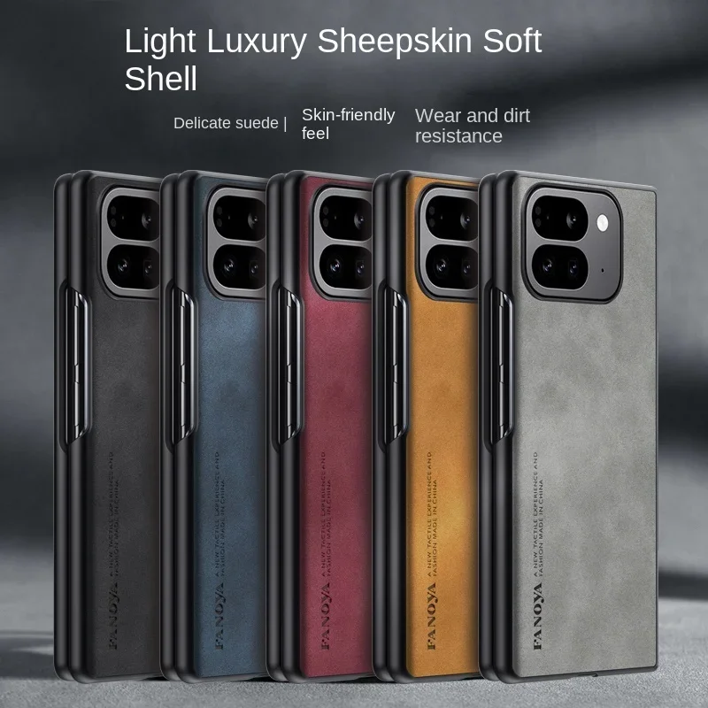 Luxury Business Man Phone Case for Google Pixel Pixel 9 Pro Fold Fold2 Sheepskin Leather All-inclusive Lens Phone Back Cover
