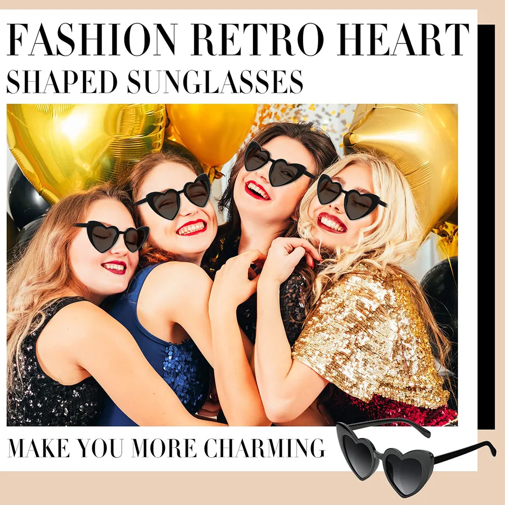 12-100Pcs Wedding Bridal Heart Shaped Sunglasses Party Favors Gift for Guests Bachelorette Hen Party Glasses Bridal Shower Decor
