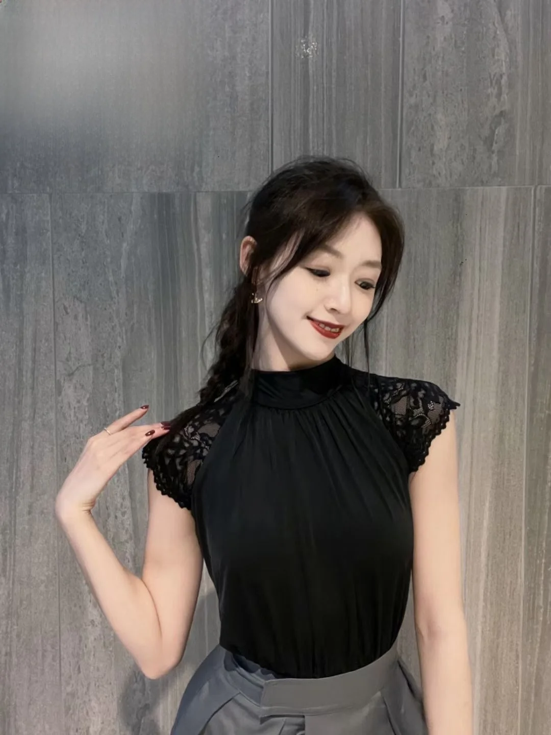 

Modern Dance Practice Suit High Collar Me Splice Gymnastics orm Waltz Tango Women's Sportswear Fitn Fan Goods