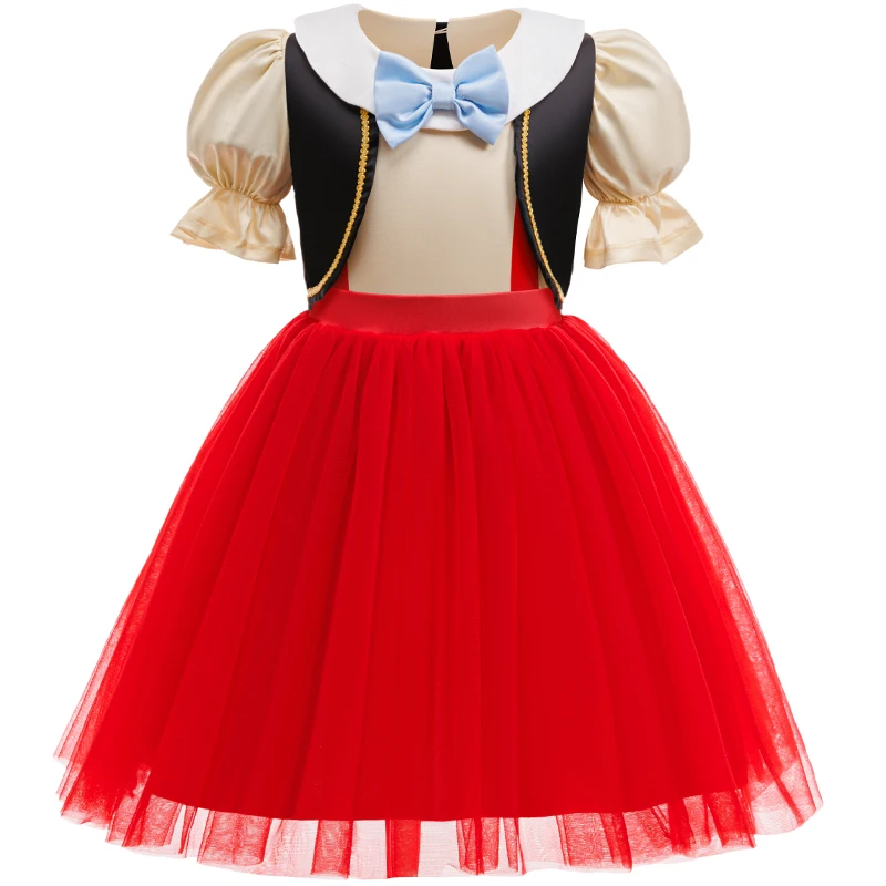 Cartoon Long Nosed Puppet Cosplay Costume Girls Halloween Party Dresses Funny Doll Role-play Clothes Kids Summer Princess Dress
