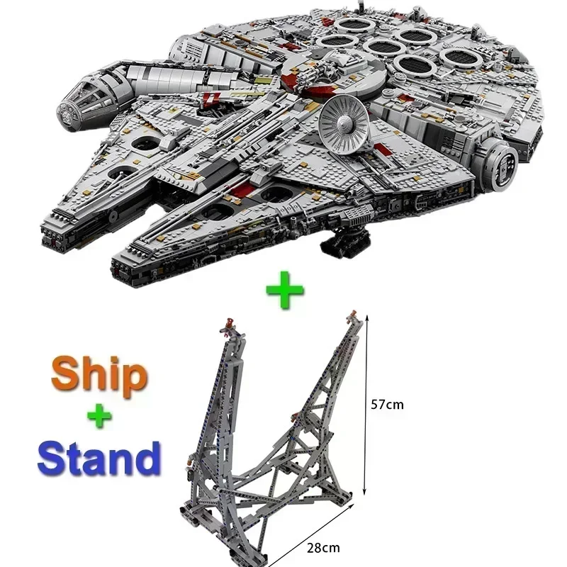 

With Stand Millennium Ship Falcon Building Blocks Kits Compatible 75192 With Bricks Christmas Birthday Gifts