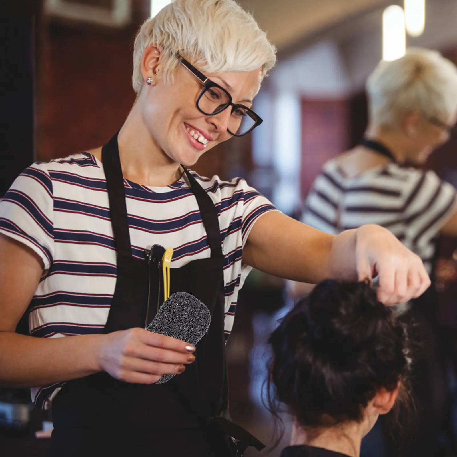 20 個脱毛ネックラインダスターブラシ高密度スポンジパッドソフト理髪サロンヘアクリーニングブラシ快適な顔用