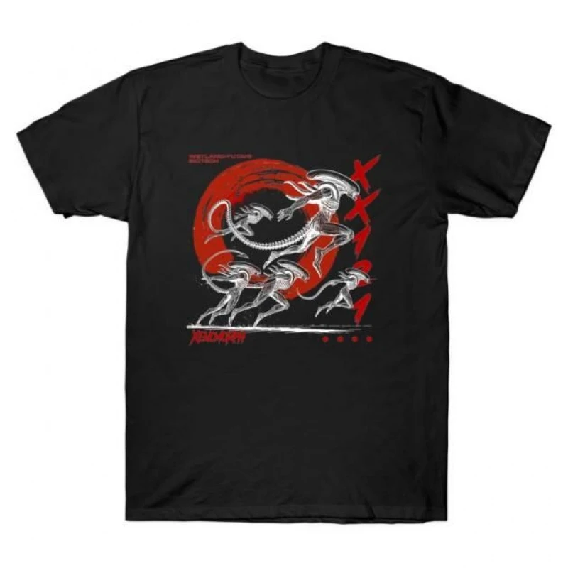 

Sumi-e 0412 Sci-Fi Alien Gift T-Shirt Weyland LV-426 Xenomorp Horror movie Short Sleeve Graphic clothes All size tops S-6XL