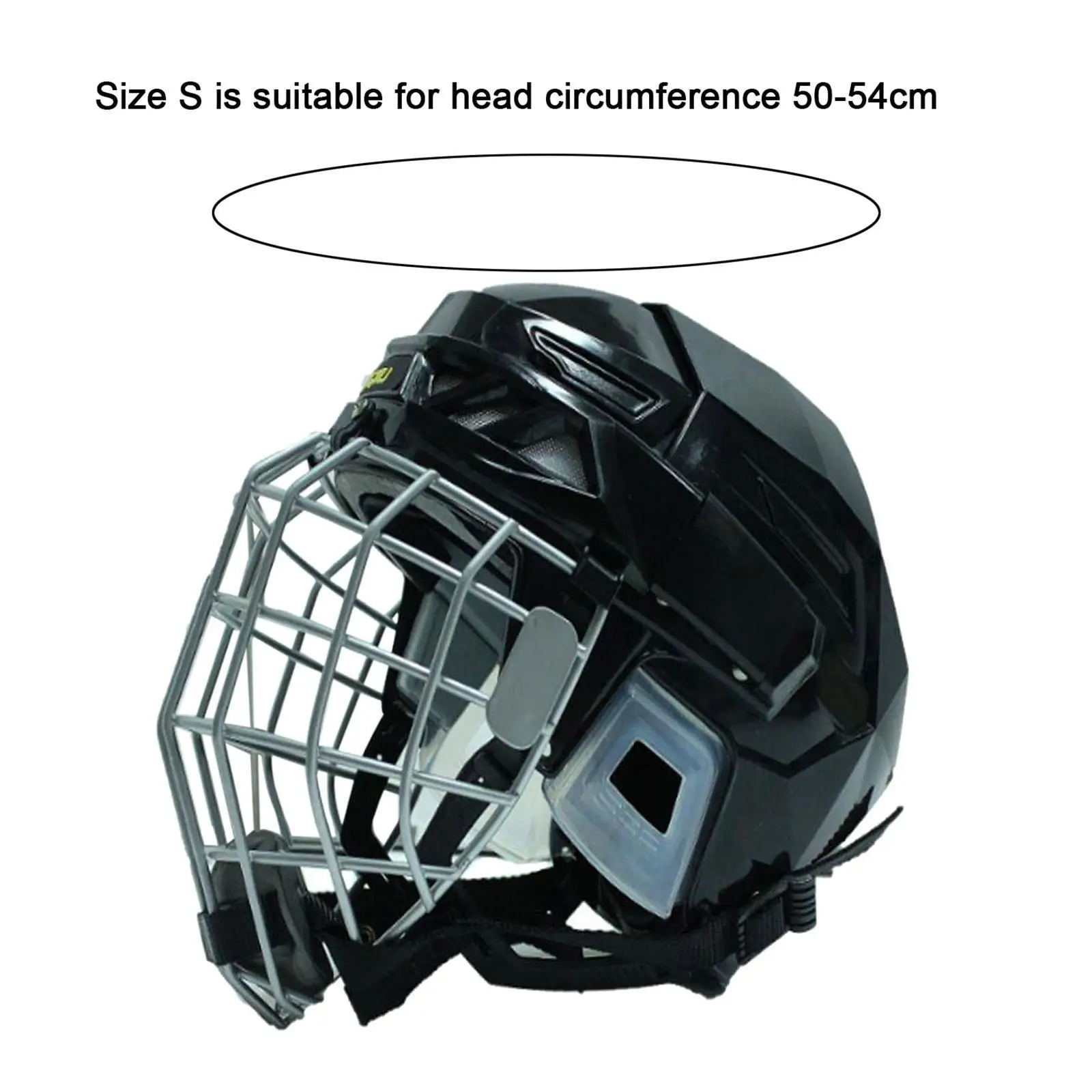 Hockey Helmet Black with Chinstrap Ice Skate Helmet for Training Competition L