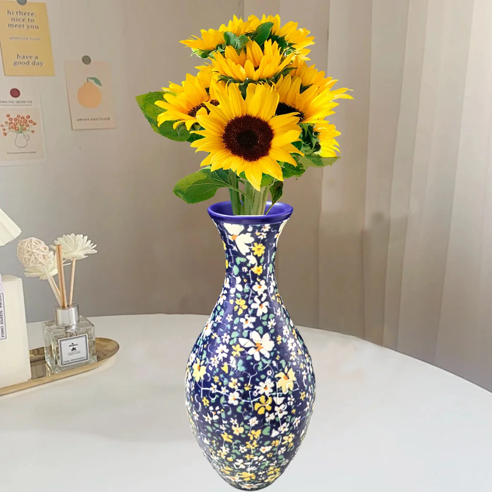 160stk 3D Puzzle Vase Building Blocks Unique Flower Vase Curved Puzzle Pieces House Warming Gift for Flower Arrangements Home