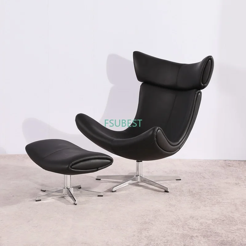 Modern Furniture Top Grain Genunine Leather Lounge Leisure Living Room Home Furniture Accent Imola Arm Swivel Chair