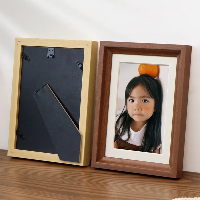 Solid Wood Picture Frame Set – 6 Inch, 7 Inch, 8 Inch & A4 Wall-Mountable Minimalist Wooden Photo Frames for Home Décor