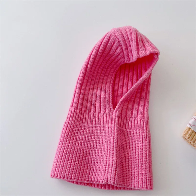 MILANCEL Baby-Strickschal mit Kapuze, warm, einfarbig, einteiliger Schal und Mützen für Kleinkinder, Kinderzubehör – Detail 6