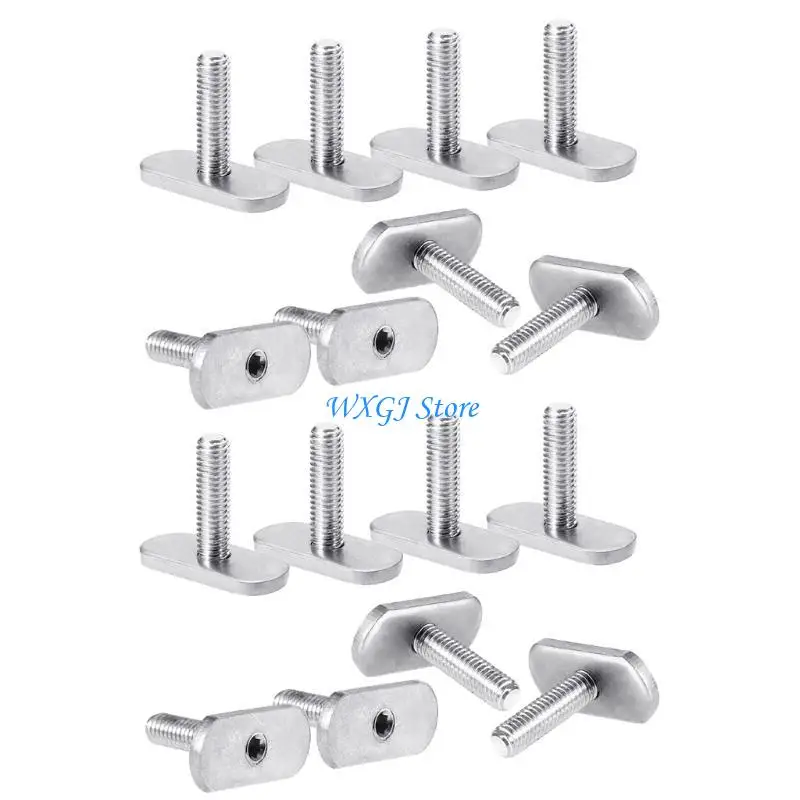 37JE 8 Pack Stainless Steel Kayak Track Screws and Track for T Slot Bolt Replacement Fishing Parts Rails Bolt