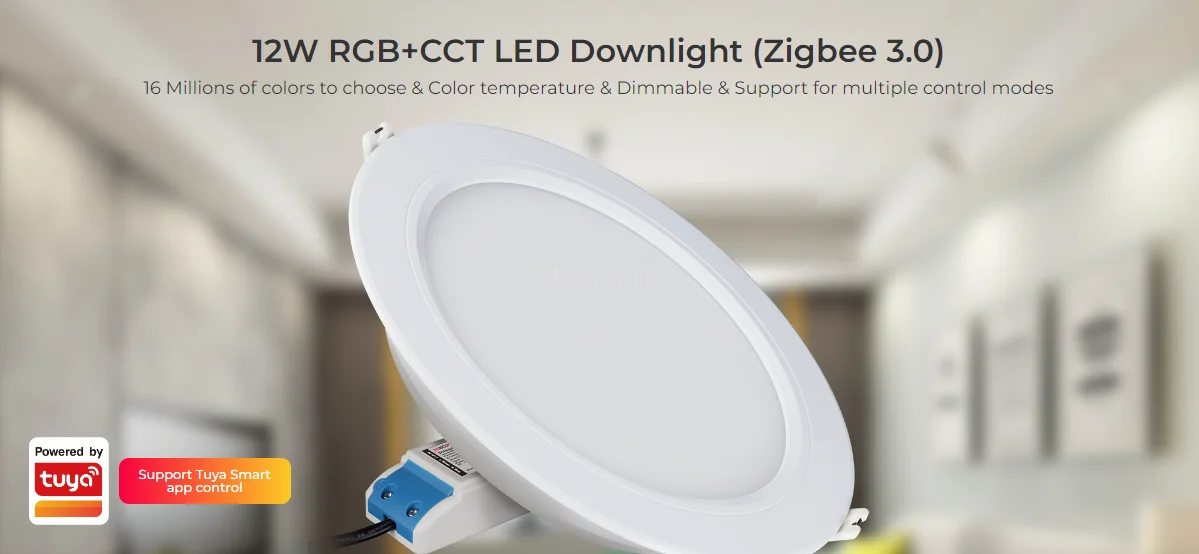 Miboxer-luz descendente LED Zigbee 3,0, lámpara de techo RGB + CCT de 6W/12W, AC100 ~ 240V a través de la aplicación Tuya o Control por voz para luces inteligentes del hogar