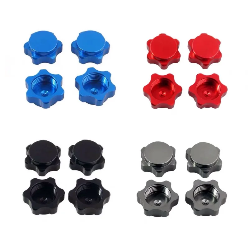 4PCS Wheel Hub Anti-Dust Cover 17mm Aluminium Hex Adapter Nut For 1/8 RC Model Car Truck HSP Axial HPI Traxxas Upgrade Parts