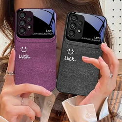 Sunshine Smile Silver For Samsung Galaxy S10 4G S20 11E 30 S21 22 S24 Fe Pro S23 S25 Ultra 5G S9 Tempered Glass Phone Case