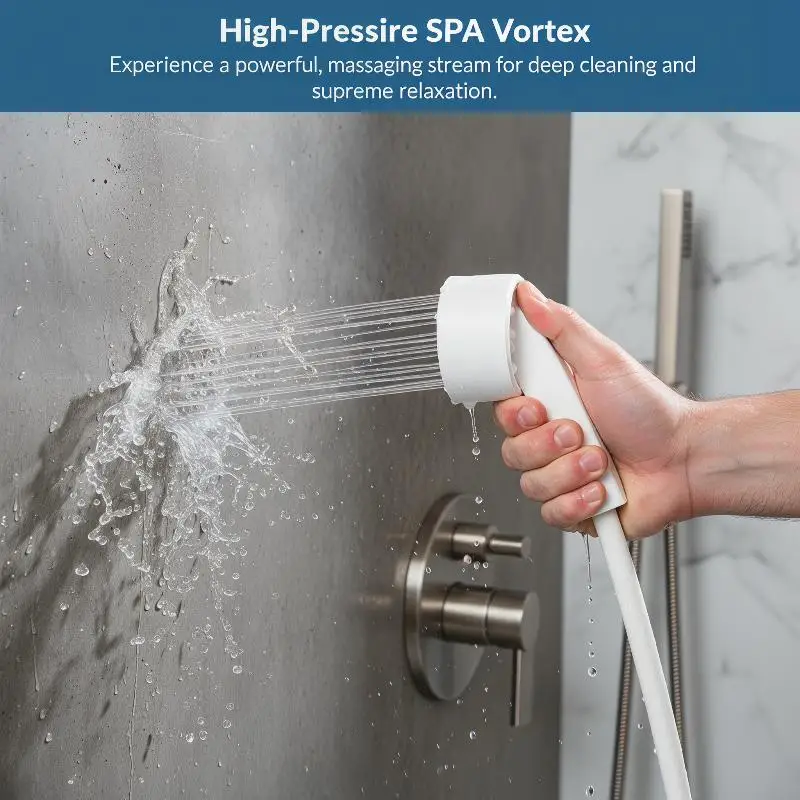 Powerful Hydromassage Shower Head Design with 360-Degree Water Spray for Energizing Showers