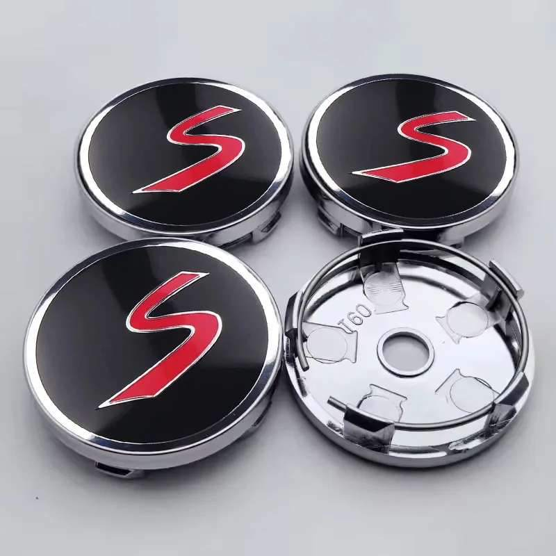 4 шт., 56/60 мм, эмблема с логотипом S, колпаки центральной ступицы колеса, наклейка на обод для Mini Cooper S R56 R50 R53 F56 F55 R60, аксессуары 4 шт., 56/60 мм, эмблема с логотипом S, колпаки центральной ступицы колеса, наклейка на обод для Mini Cooper S R56 R50 R53 F56 F55 R60, аксессуары