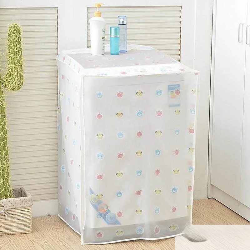 Bathroom Special Use Waterproof Cover for Washing Machine Flip Cover Transparent  Style Universal for Top Load And Front...