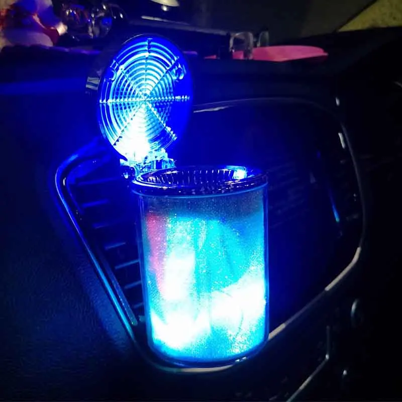 Car Ashtray With Lights Glowing Dazzling Colour Car Air Conditioning Vent Ashtray Fashion Trend Universal Models Car Ashtray