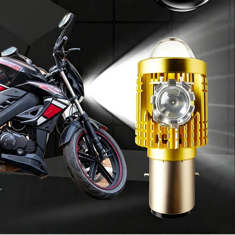 1PC High Low Beam BA20D H4 Motorcycle Headlamp with Fan H6 LED Lights Highlight with Lens Moto Headlight Car Scooter Accessories