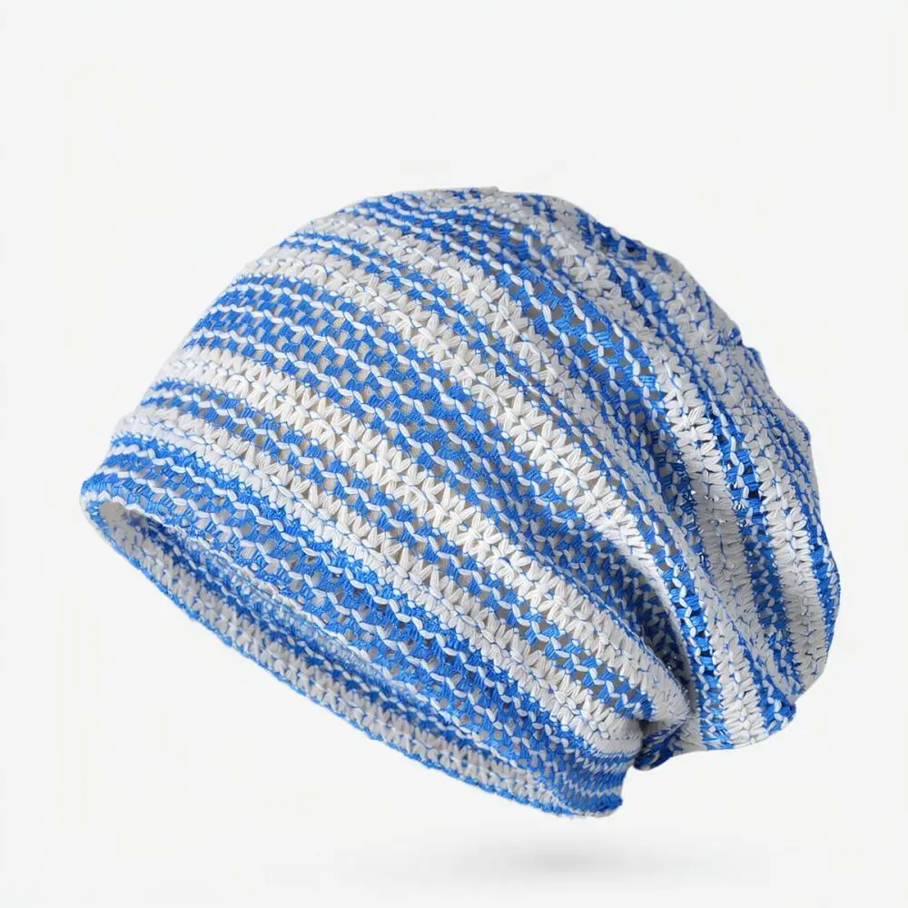 Women Lace Mesh Turban Beanie Hat Summer Breathable Sun Protection Hollow Cap Soft Thin Elastic Bonnet Fashion Casual Headwear