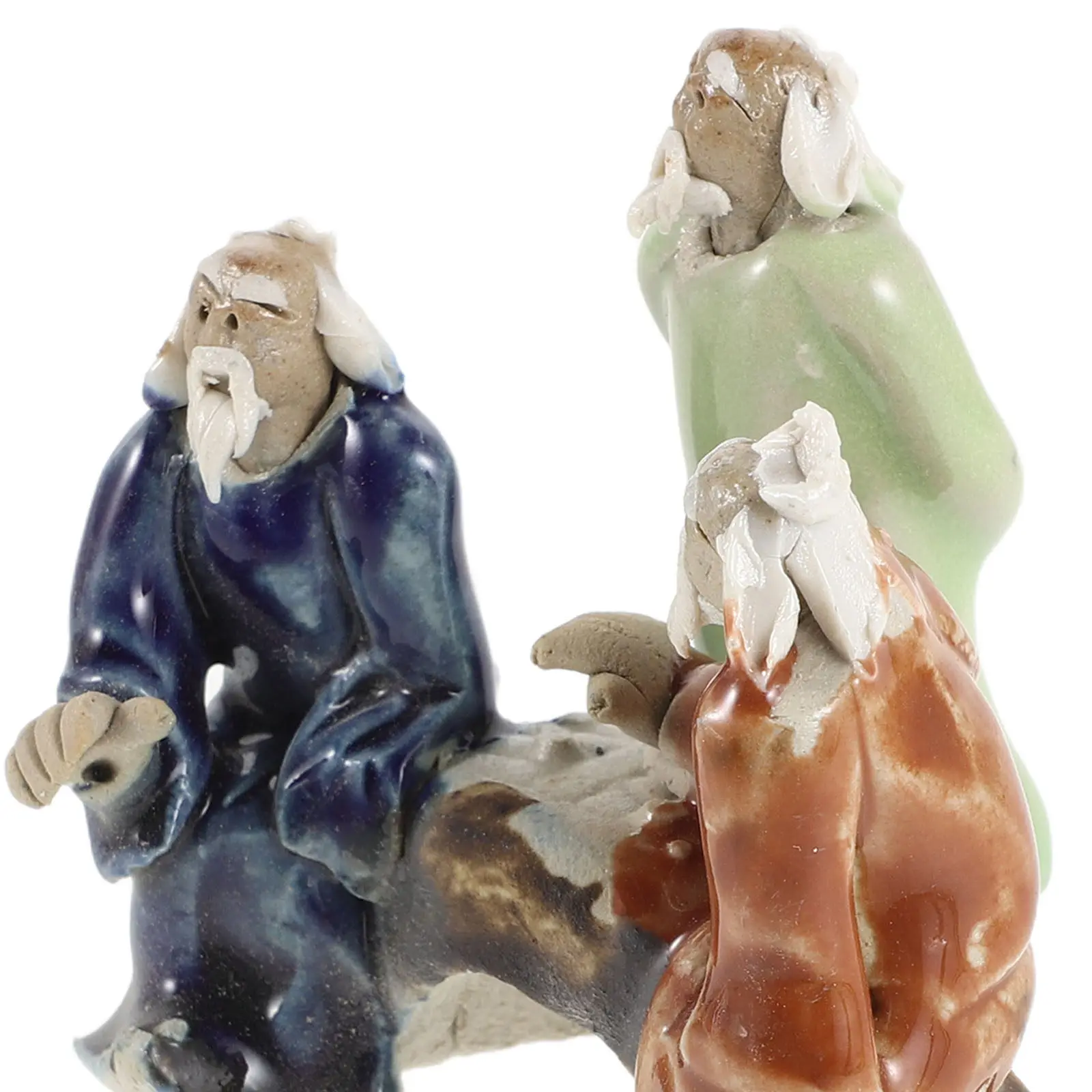 Ceramic Ancient Chinese Scholar Statue Miniature Porcelain Sage Sculpture for Bonsai Garden Desktop Terrarium Succulent