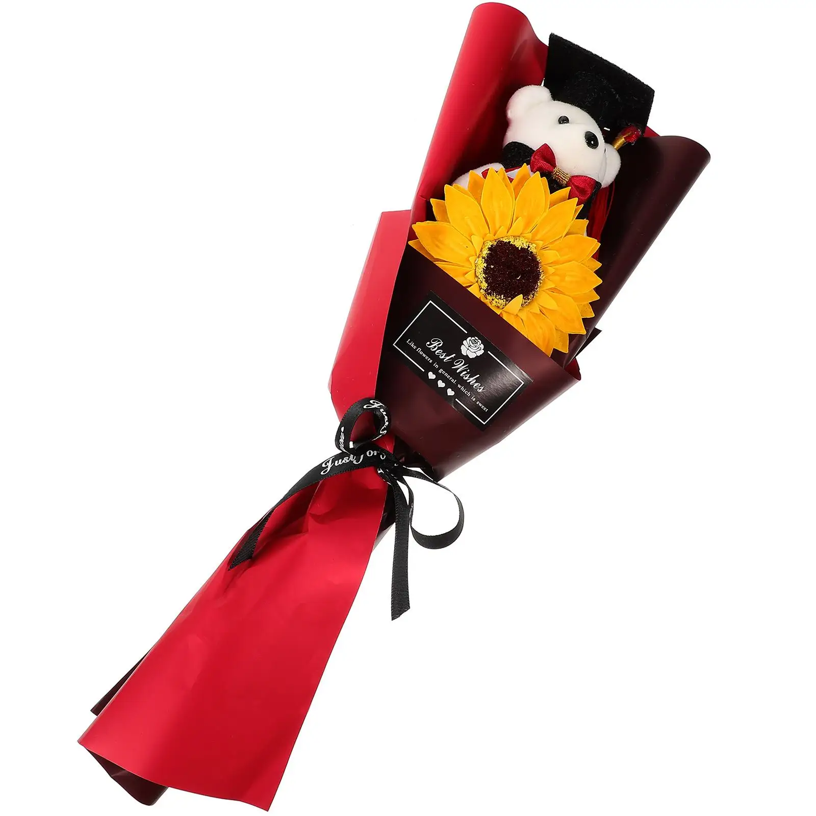 

Graduation Bear Bouquet Gifts Adorable Doll Flower Arrangement Party Decorations Graduates Accessories Chic Present