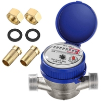 1 Piece Single Jet Water Meter Brass Water Meter Home And Garden Use Flow Water Meter Plastic