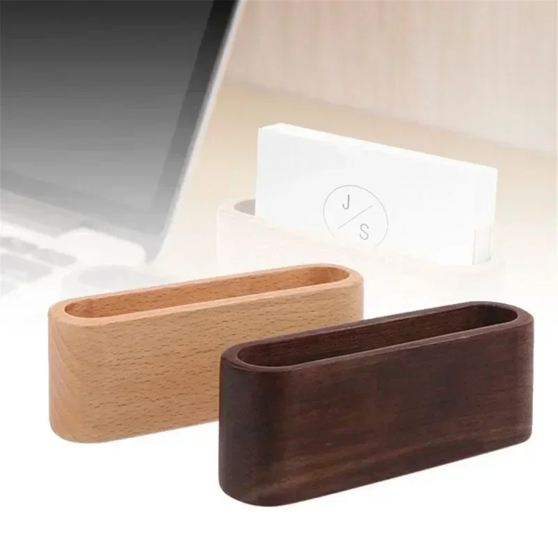 Simple Wooden Business Card Holders Note Display Device Card Office Supplies Stationery Accessories Desk Organizer Stand Holder