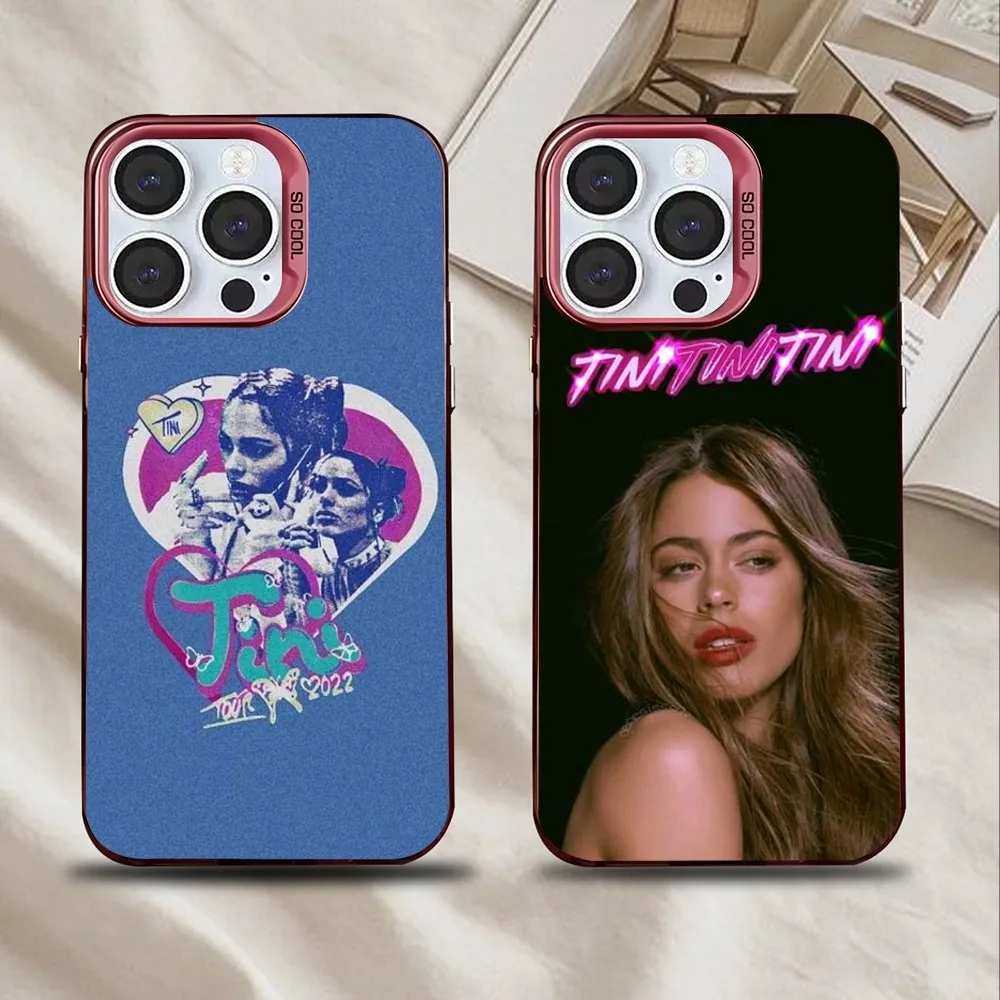 

T-Tini Stoessel Phone Case For iPhone 16,15,14,13,12,11,Mini,Pro,SE,MAX Pink Matte Silicone Cover