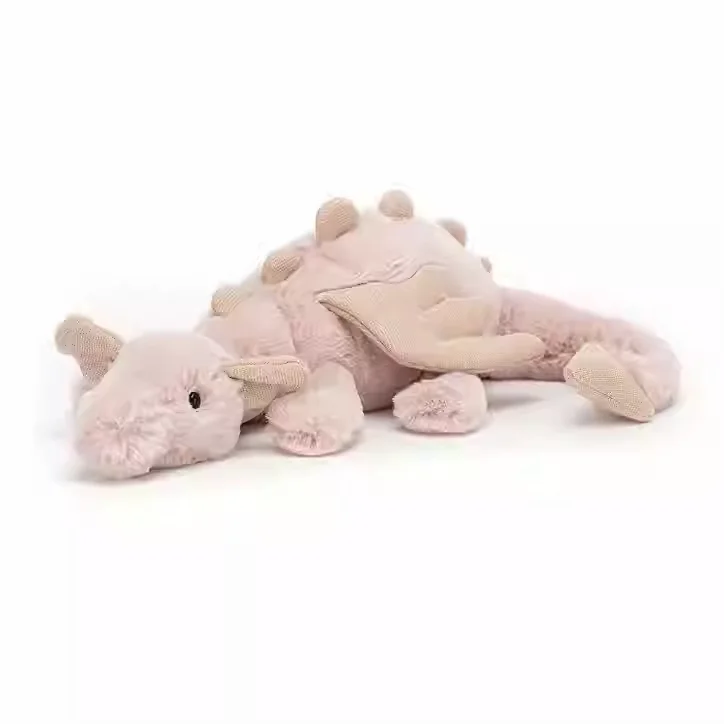 

British Jellycat Pink Dragon Plush Toy, Rose Dragon Stuffed Animal, Children's Birthday Gift, New Year Valentine's Day Present
