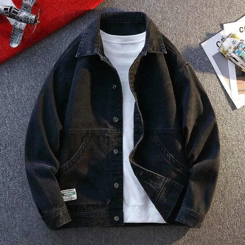 

2025 autumn new arrival coat high quality casual cotton denim jacket men,spring men's fashion casual denim jackets,size M-4XL