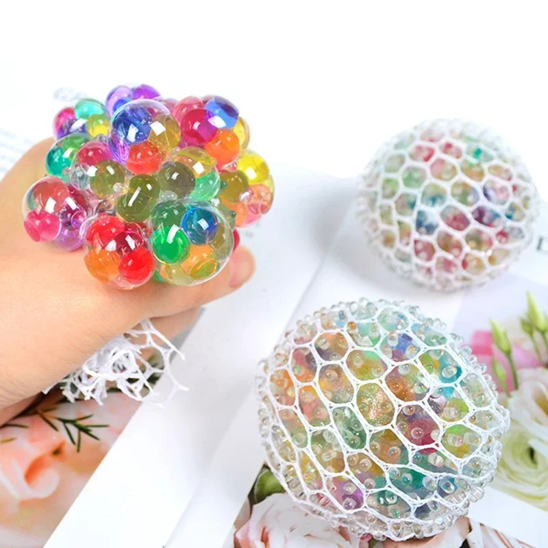 6cm Vent Balls with Bead Grape Ball Relieve Pressure Hand Fidget Toy Stress Squeeze Decompression Adult Children Birthday Gift