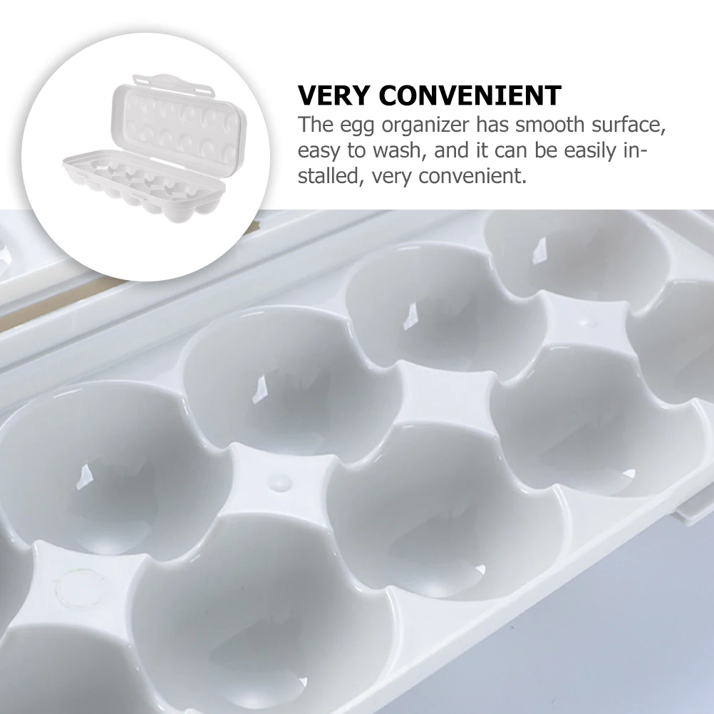 

2Pcs Plastic Egg Storage Boxes Grooves Design Anti collision Fridge ganizer Large Capacity 12 Eggs Holder Kitchen Dining