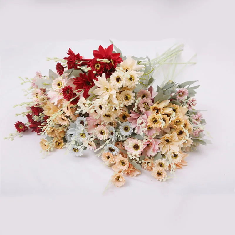 

Imitation Flower Dahlia Small Sunflower Home Wedding Hall Decoration Arrangement Fake Flower Row Flower Arrangement Accessories