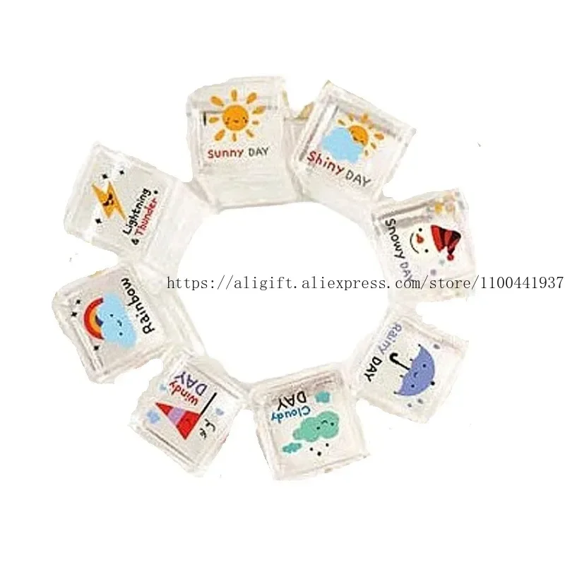 Creative Cute Mini Crystal Seal Weather Emoticon DIY Hand Account Album Diary Decoration 8 Packages