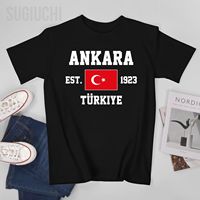 Patriotic Flag Turkey EST.1923 Türkiye Ankara Men Tshirt Tees T-Shirt O-neck T Shirts Women Boys Clothing 100% Cotton