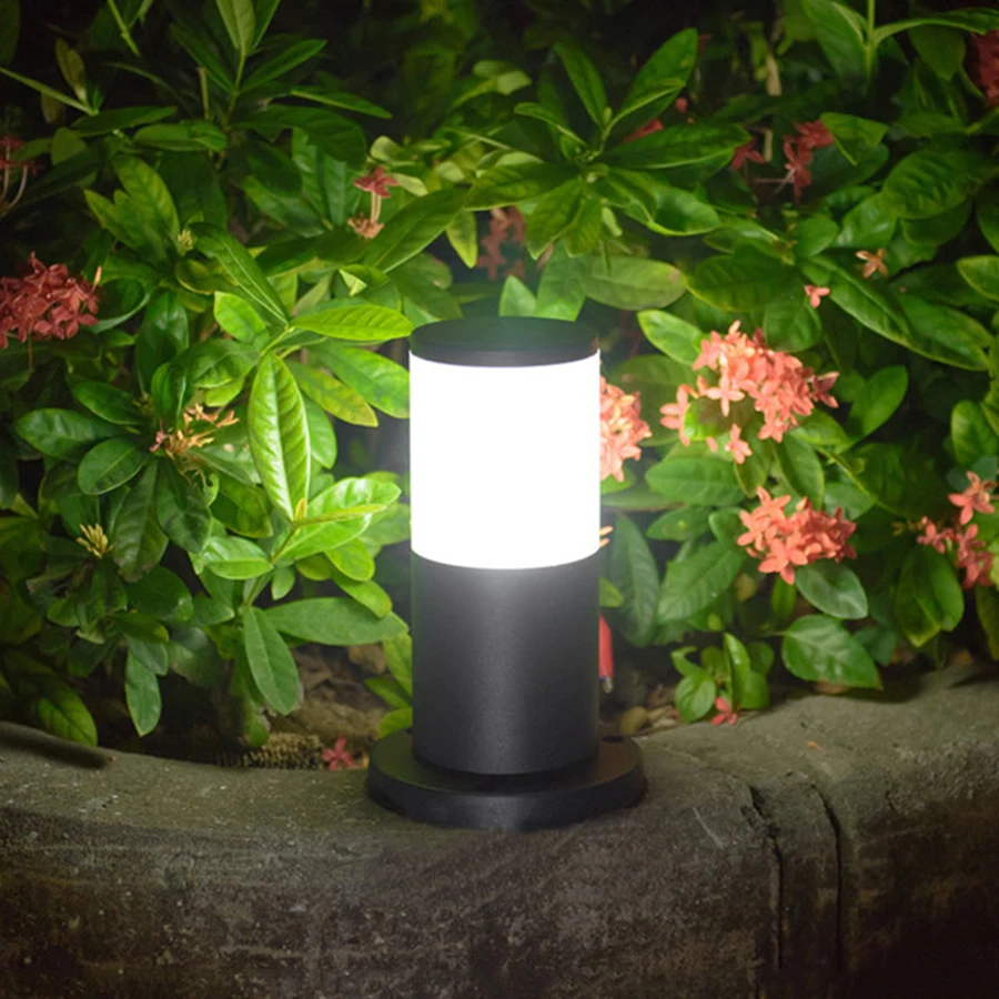 Imagem -02 - Thrisdar 25cm E27 9w Outdoor Garden Pathway Lawn Lamp com Limpar Lampshde Paisagem Lawn Pillar Luz Villa Path Bollards Luz